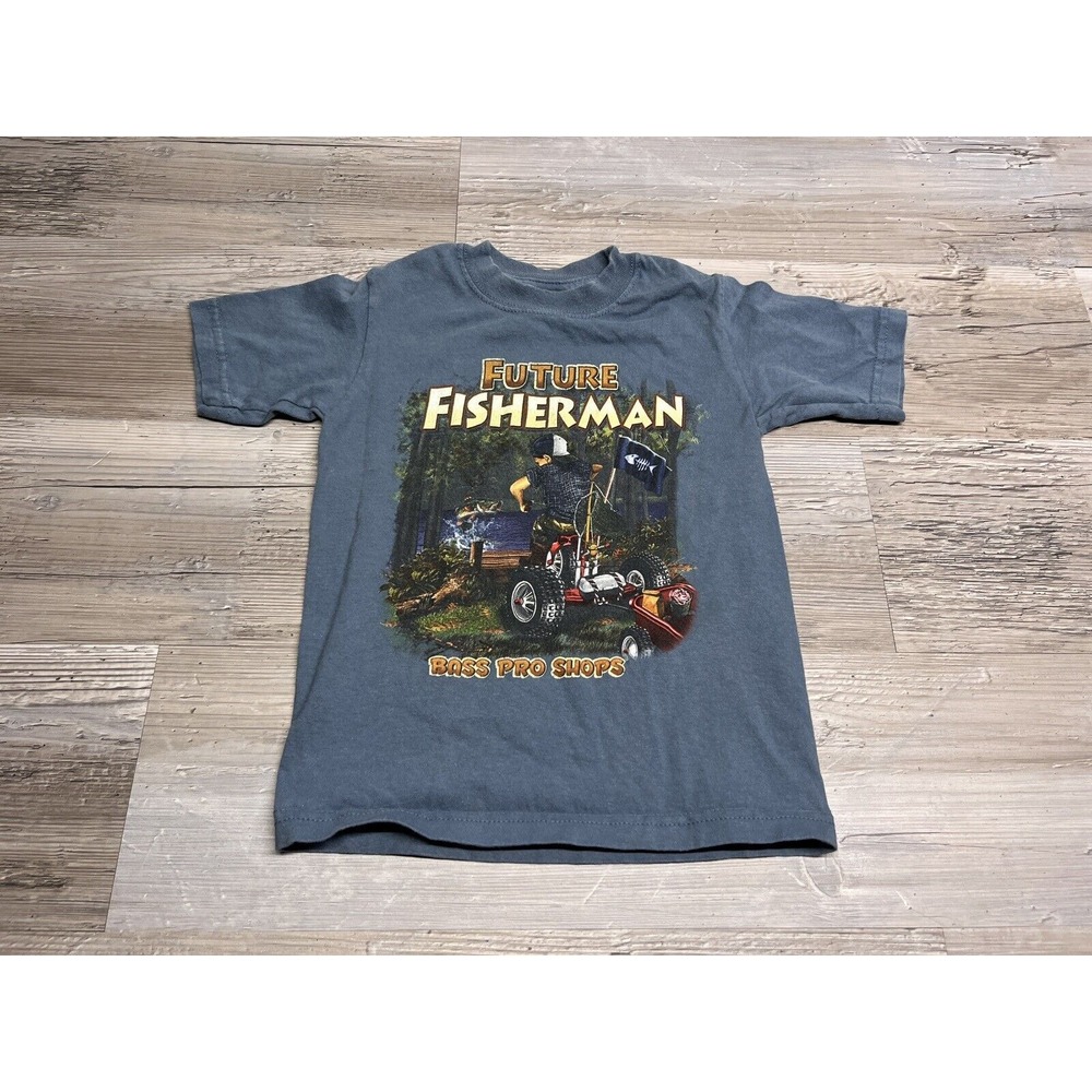 Kids Bass Pro Shops T Shirt Future Fisherman  Size 3T Blue